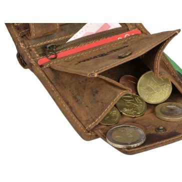 Bőr pénztárca 8x10cm Vintage antik barna