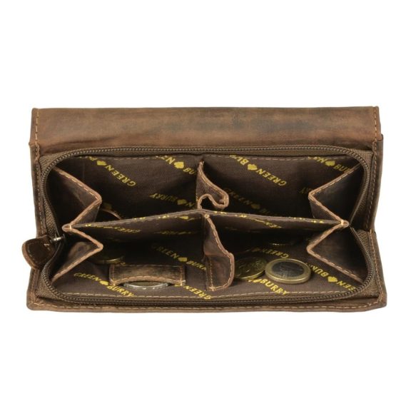 Bőr pénztárca 18x10cm 16 kártyanyílással Vintage antik barna
