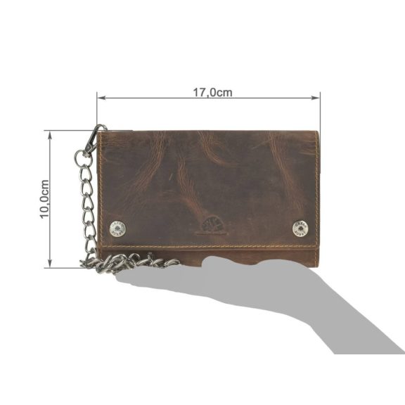 Bőr láncos briffkó 10x17cm Vintage barna Bőr láncos briffkó 10x17cm Vintage barna