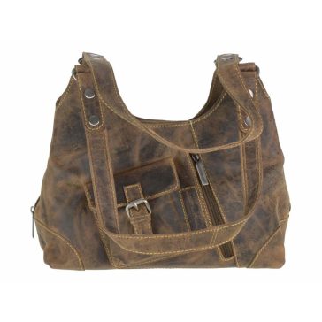 Bőr shopper 31x27cm Vintage antik barna