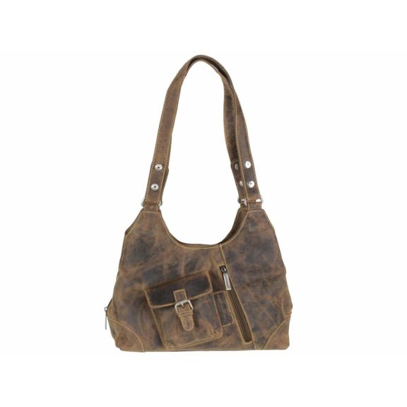 Bőr shopper 31x27cm Vintage antik barna