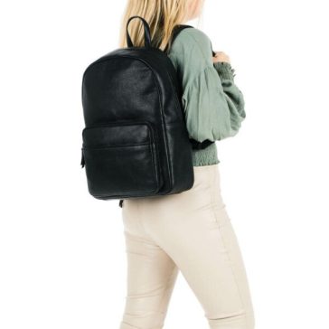   Burkely Antique Avery Backpack Round 14″ fekete bőr hátizsák 