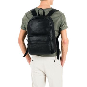    Burkely Antique Avery Backpack Round 14″ fekete bőr hátizsák 