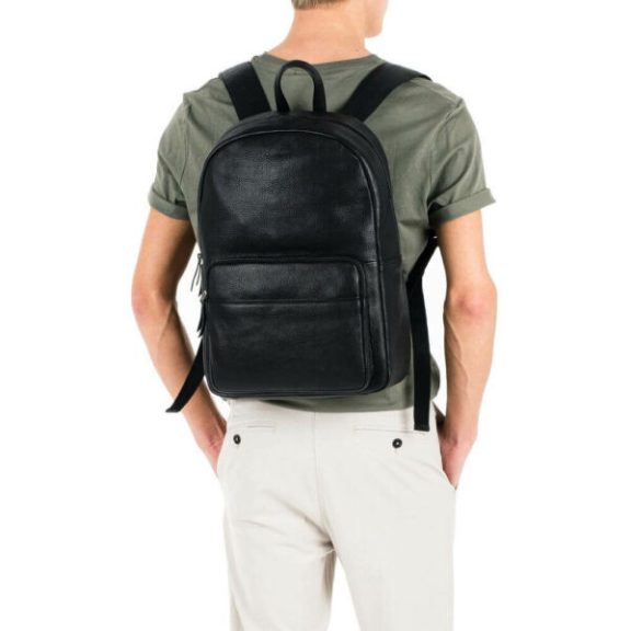  Burkely Antique Avery Backpack Round 14″ fekete bőr hátizsák 