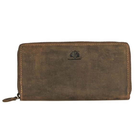 Bőr pénztárca 19x10cm cipzárral és 14 kártyanyílással Vintage antik barna Bőr pénztárca 19x10cm cipzárral és 14 kártyanyílással Vintage antik barna